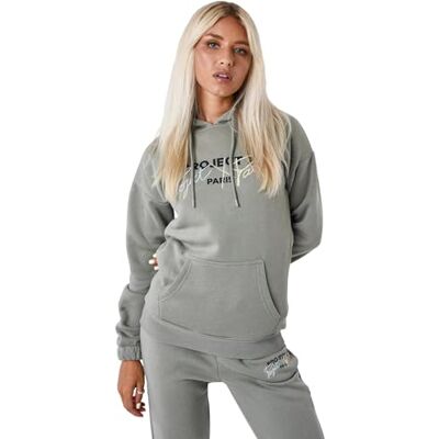 Pro-Ject Felpa da donna, colore kaki, taglia L, 55% cotone,45% poliestere streetwear contemporaneo Pro-Ject Felpa da donna, colore kaki, taglia L, 55% cotone,45% poliestere streetwear contemporaneo