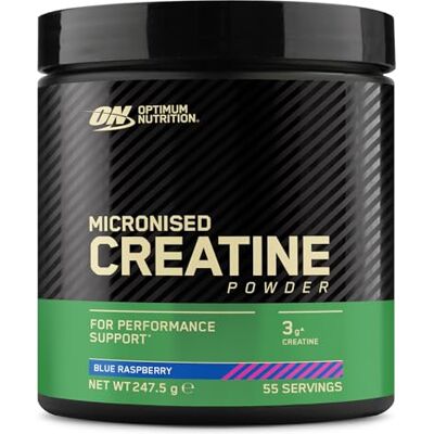 Optimum Nutrition Creatina Monoidrata Micronizzata in Polvere, 247.5g Blue Raspberry, 55 Porzioni, Integratore per Supportare la Forza e la Potenza Muscolare, Pre e Post Allenamento Optimum Nutrition Creatina Monoidrata Micronizzata in Polvere, 247.5g Blue Raspberry, 55 Porzioni, Integratore per Supportare la Forza e la Potenza Muscolare, Pre e Post Allenamento
