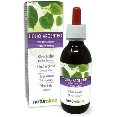 Naturalma Tiglio argenteo (Tilia tomentosa) fiori e brattee (foglie) Tintura Madre analcoolica Estratto liquido gocce 120 ml Integratore alimentare Vegano Naturalma Tiglio argenteo (Tilia tomentosa) fiori e brattee (foglie) Tintura Madre analcoolica Estratto liquido gocce 120 ml Integratore alimentare Vegano