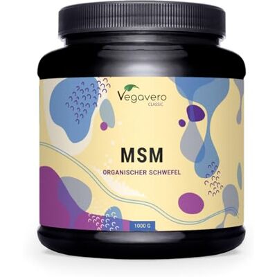 Vegavero MSM Integratore Zolfo in polvere puro al 99,9% (1Kg) Salute delle Articolazioni, Unghie e Capelli Senza Additivi Vegan ® Vegavero MSM Integratore Zolfo in polvere puro al 99,9% (1Kg) Salute delle Articolazioni, Unghie e Capelli Senza Additivi Vegan ®