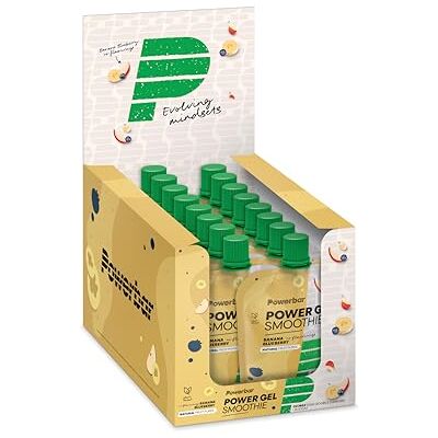 PowerBar PowerGel Smoothies Banana Blueberry 16x90g, Frullato di Energia Vegana, Magnesio Sodio e Maltodestrina PowerBar PowerGel Smoothies Banana Blueberry 16x90g, Frullato di Energia Vegana, Magnesio Sodio e Maltodestrina