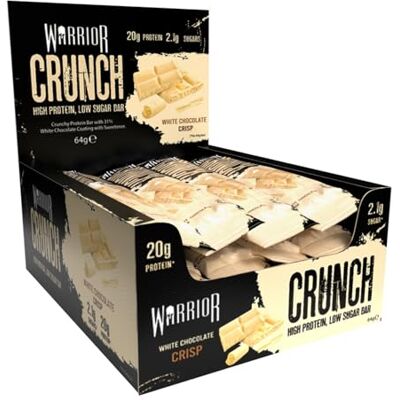 Warrior Crunch Barretta Proteica 12 x 64 g – Barrette Proteiche Senza Zucchero con 20g Proteine, Protein Bar Low Sugar, Snack Proteico – Cioccolato Bianco Crunch Warrior Crunch Barretta Proteica 12 x 64 g – Barrette Proteiche Senza Zucchero con 20g Proteine, Protein Bar Low Sugar, Snack Proteico – Cioccolato Bianco Crunch
