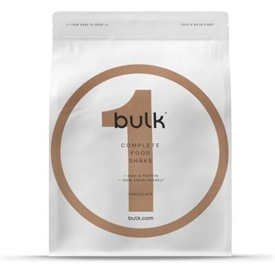 Bulk 1 Complete Food Shake, Sostituto completo del pasto, vegano, Cioccolato, 3kg, 30 porzioni Bulk 1 Complete Food Shake, Sostituto completo del pasto, vegano, Cioccolato, 3kg, 30 porzioni