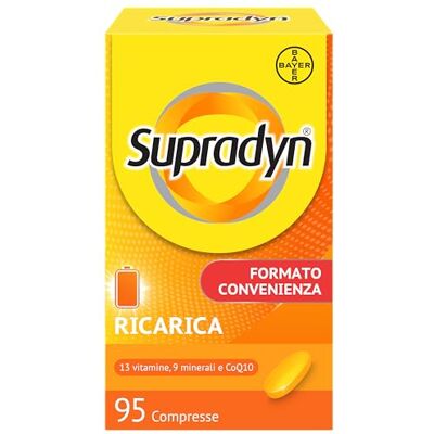 Supradyn Ricarica Multivitaminico Completo, Integratore Stanchezza, 95 cpr 13 Vitamine e 9 Minerali, Coenzima Q10, Integratore Energia Uomo Donna, Senza Glutine, Senza Lattosio, Scorta 3 Mesi Supradyn Ricarica Multivitaminico Completo, Integratore Stanchezza, 95 cpr 13 Vitamine e 9 Minerali, Coenzima Q10, Integratore Energia Uomo Donna, Senza Glutine, Senza Lattosio, Scorta 3 Mesi
