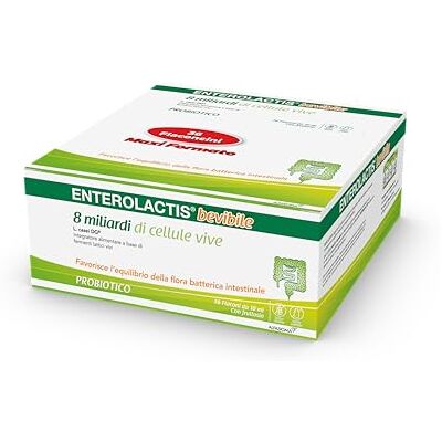 ENTEROLACTIS Bevibile, confezione da 36 flaconcini 10 ml, gusto fragola: fermenti lattici, probiotici, supporto all'equilibrio della flora intestinale, anche in gravidanza e allattamento ENTEROLACTIS Bevibile, confezione da 36 flaconcini 10 ml, gusto fragola: fermenti lattici, probiotici, supporto all'equilibrio della flora intestinale, anche in gravidanza e allattamento