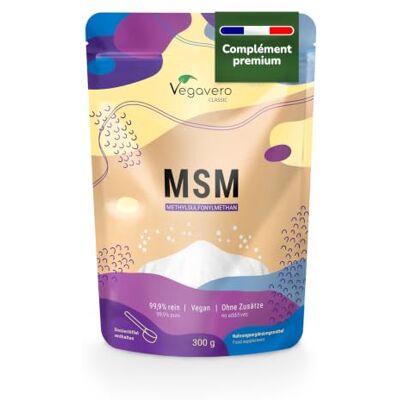 Vegavero MSM Integratore Zolfo in polvere puro al 99,9% (300g) Salute delle Articolazioni, Unghie e Capelli Senza Additivi Vegan ® Vegavero MSM Integratore Zolfo in polvere puro al 99,9% (300g) Salute delle Articolazioni, Unghie e Capelli Senza Additivi Vegan ®