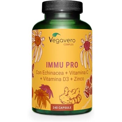 Vegavero Difese Immunitarie Adulti 240 capsule con Echinacea, Vitamina C, D3, Zinco e Selenio Senza Additivi e Certificato in Laboratorio Rinforzo Sistema Immunitario ® Vegavero Difese Immunitarie Adulti 240 capsule con Echinacea, Vitamina C, D3, Zinco e Selenio Senza Additivi e Certificato in Laboratorio Rinforzo Sistema Immunitario ®