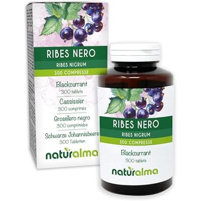 Naturalma Ribes nero (Ribes nigrum) foglie e frutti 150 g 300 compresse Integratore alimentare Naturale e Vegano Naturalma Ribes nero (Ribes nigrum) foglie e frutti 150 g 300 compresse Integratore alimentare Naturale e Vegano