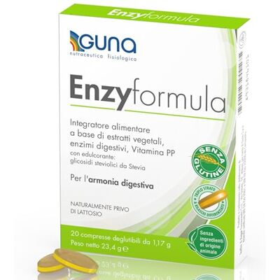 GUNA Enzyformula 20 Compresse Integratore Alimentare a Base di Estratti Vegetali, Enzimi Digestivi e Vitamina PP GUNA Enzyformula 20 Compresse Integratore Alimentare a Base di Estratti Vegetali, Enzimi Digestivi e Vitamina PP
