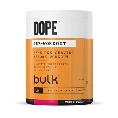 Bulk Polvere Pre-Workout Dope Gusto Esotico 3 g di creatina per porzione 200 mg di caffeina Citrullina malato e arginina AKG Beta-alanina Energia, concentrazione e prestazioni 510 g Bulk Polvere Pre-Workout Dope Gusto Esotico 3 g di creatina per porzione 200 mg di caffeina Citrullina malato e arginina AKG Beta-alanina Energia, concentrazione e prestazioni 510 g