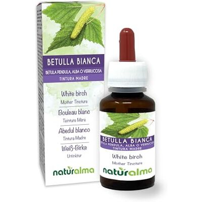 Naturalma Betulla bianca (Betula pendula, alba o verrucosa) foglie Tintura Madre analcoolica Estratto liquido gocce 60 ml Integratore alimentare Vegano Naturalma Betulla bianca (Betula pendula, alba o verrucosa) foglie Tintura Madre analcoolica Estratto liquido gocce 60 ml Integratore alimentare Vegano