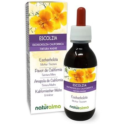 Naturalma Escolzia (Eschscholzia californica) erba Tintura Madre analcoolica Estratto liquido gocce 120 ml Integratore alimentare Vegano Naturalma Escolzia (Eschscholzia californica) erba Tintura Madre analcoolica Estratto liquido gocce 120 ml Integratore alimentare Vegano