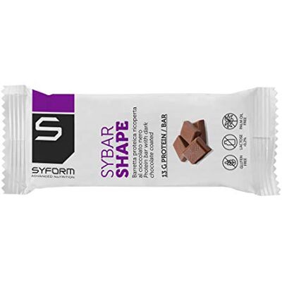 syform SYBAR SHAPE BARRETTA PROTEICA con Cioccolato Nero CACAO, 20 Barrette proteiche 28% di proteine, gluten free, lactose <0,2%, palm oil free Spezza fame e sostitutivo pasto syform SYBAR SHAPE BARRETTA PROTEICA con Cioccolato Nero CACAO, 20 Barrette proteiche 28% di proteine, gluten free, lactose <0,2%, palm oil free Spezza fame e sostitutivo pasto