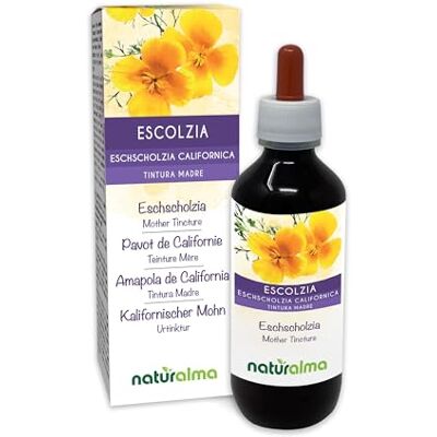 Naturalma Escolzia (Eschscholzia californica) erba Tintura Madre analcoolica Estratto liquido gocce 200 ml Integratore alimentare Vegano Naturalma Escolzia (Eschscholzia californica) erba Tintura Madre analcoolica Estratto liquido gocce 200 ml Integratore alimentare Vegano
