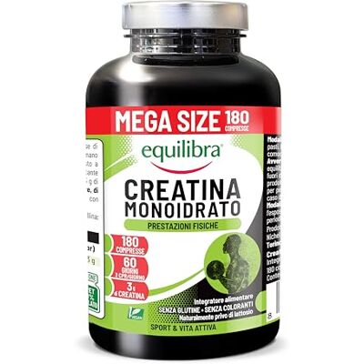 Equilibra Creatina Monoidrato, Vegana, 3000mg per dose max die, 180 Compresse, Scorta 2 Mesi, Senza Glutine, Ideale per il Pre Workout, per Uomini e Donne, Senza Coloranti, Senza Lattosio Equilibra Creatina Monoidrato, Vegana, 3000mg per dose max die, 180 Compresse, Scorta 2 Mesi, Senza Glutine, Ideale per il Pre Workout, per Uomini e Donne, Senza Coloranti, Senza Lattosio