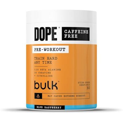 Bulk Dope Polvere Pre-Workout Senza Caffeina Blue Raspberry 510g 30 Porzioni Senza Stimolanti 3,2g Beta Alanina 3g Creatina Miscela Citrullina AAKG Vitamina B6 Supporta Potenza Bulk Dope Polvere Pre-Workout Senza Caffeina Blue Raspberry 510g 30 Porzioni Senza Stimolanti 3,2g Beta Alanina 3g Creatina Miscela Citrullina AAKG Vitamina B6 Supporta Potenza