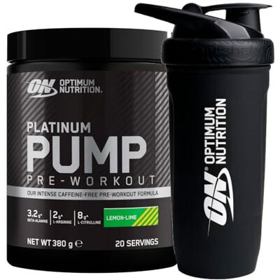 Optimum Nutrition Platinum Pump Pre-Workout Gusto Limone e Lime 380g 20 Porzioni Senza Caffeina in Polvere Aumenta Concentrazione e Prestazioni Fisiche Riduce la Stanchezza + REFORCE STEEL SHAKER Optimum Nutrition Platinum Pump Pre-Workout Gusto Limone e Lime 380g 20 Porzioni Senza Caffeina in Polvere Aumenta Concentrazione e Prestazioni Fisiche Riduce la Stanchezza + REFORCE STEEL SHAKER