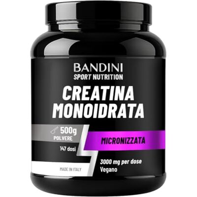 BANDINI ® Creatina Monoidrata in Polvere 500g Pura al 100% Con dosatore Integratore per Allenamento, Sport, Palestra e Pre Workout 100% Vegan A base di Creatine Monoidrato BANDINI ® Creatina Monoidrata in Polvere 500g Pura al 100% Con dosatore Integratore per Allenamento, Sport, Palestra e Pre Workout 100% Vegan A base di Creatine Monoidrato