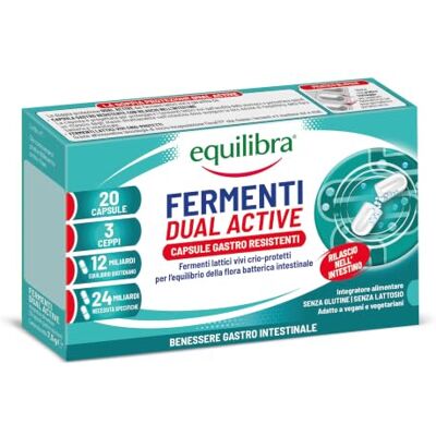 Equilibra Fermenti Lattici Probiotici Crio-protetti, 3 Ceppi, 20 Capsule Equilibra Fermenti Lattici Probiotici Crio-protetti, 3 Ceppi, 20 Capsule