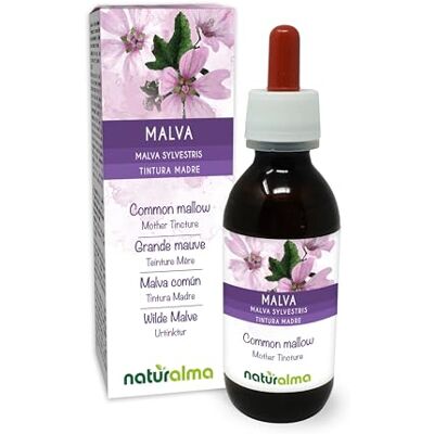 Naturalma Malva (Malva sylvestris) foglie e fiori Tintura Madre analcoolica Estratto liquido gocce 120 ml Integratore alimentare Vegano Naturalma Malva (Malva sylvestris) foglie e fiori Tintura Madre analcoolica Estratto liquido gocce 120 ml Integratore alimentare Vegano