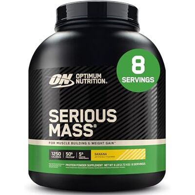 Optimum Nutrition Serious Mass Gainer Proteico in Polvere, Gusto Banana, 2.73kg, 8 Porzioni Optimum Nutrition Serious Mass Gainer Proteico in Polvere, Gusto Banana, 2.73kg, 8 Porzioni