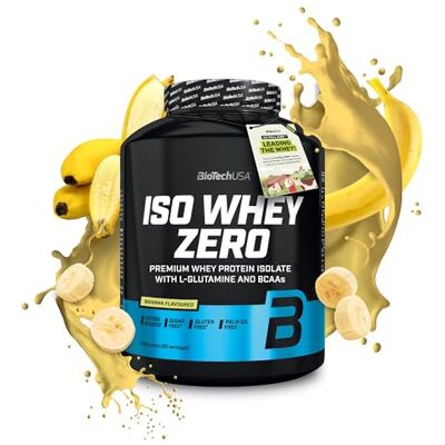 BioTechUSA Iso Whey Zero Premium Whey Protein Isolate Grass-Fed Enzyme-Free Sugar- and Gluten-free, 2.27 kg, Banana BioTechUSA Iso Whey Zero Premium Whey Protein Isolate Grass-Fed Enzyme-Free Sugar- and Gluten-free, 2.27 kg, Banana