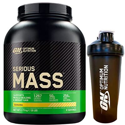 Optimum Nutrition Serious Mass Gainer Proteine Whey in Polvere per la Massa Muscolare con Creatina Glutammina e Vitamine Banana 2,73kg 8 Porzioni + Shaker Optimum Nutrition Serious Mass Gainer Proteine Whey in Polvere per la Massa Muscolare con Creatina Glutammina e Vitamine Banana 2,73kg 8 Porzioni + Shaker