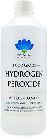 Innovative Naturopathics Perossido di idrogeno per uso alimentare, grado più puro, 6%, 500 ml, non stabilizzato e senza additivi, 20 voll