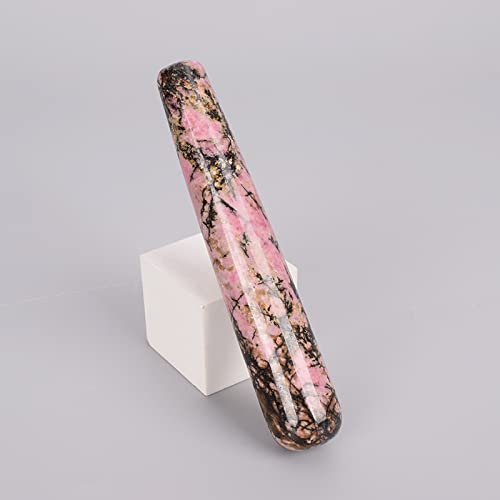 BABUUN Massaggio in pietra naturale Penna al quarzo in cristallo Gua Sha Yoni Bacchetta Strumento di bellezza 110 mm, opalite raccolta domiciliare (Color : Rhodolite)