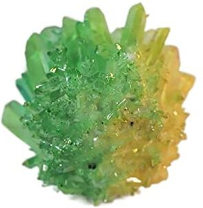 LABDIP decorazione della stanza Cristallo naturale ruvido casa naturale giallo verde cristallo cluster gemma titanio arcobaleno aura quarzo for la casa decorazione della casa (Size : 500-550g)