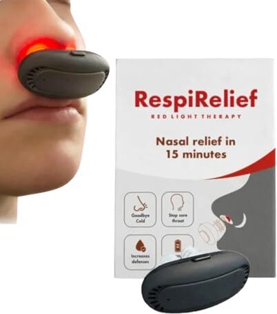 Generic Respirelief, strumento per terapia nasale a luce rossa, dispositivo per terapia nasale a luce rossa, dispositivo per il trattamento della rinite nasale (1 pezzo)