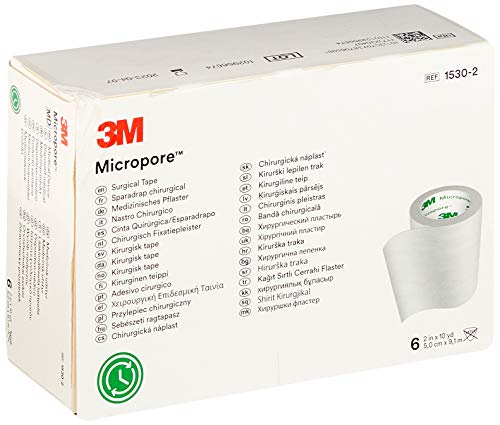 3M Micropore™ 5 cm x 9.14 mt Cerotto delicato in carta, Confezione da 6 pezzi