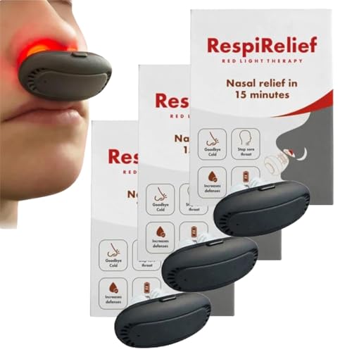 Generic Respireliute, strumento per terapia nasale a luce rossa, dispositivo per terapia nasale a luce rossa, dispositivo per il trattamento della rinite nasale (3 pezzi)