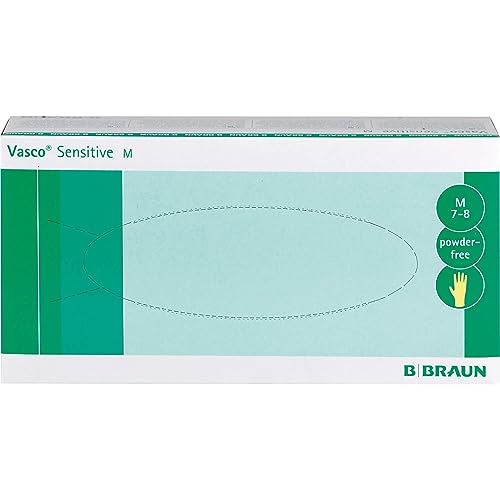 Braun Vasco® Sensitive Latex- Untersuchungshandschuhe M / Weiß , 100 Stück   Packung (100 Handschuhe) B00HL6ZNYY