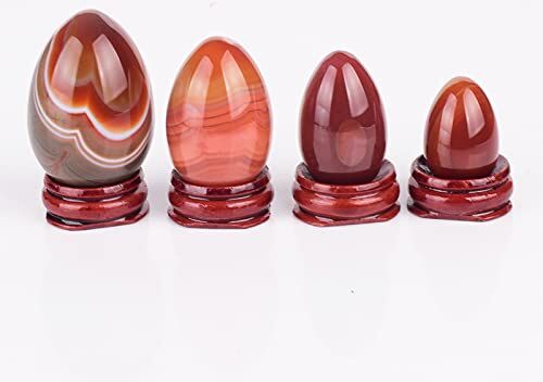 BABUUN Palla da massaggio in pietra di cristallo con uovo Yoni in agata rossa naturale for esercizi di Kegel for donne, 45x30 mm raccolta domiciliare (Color : 4 Pcs Set)