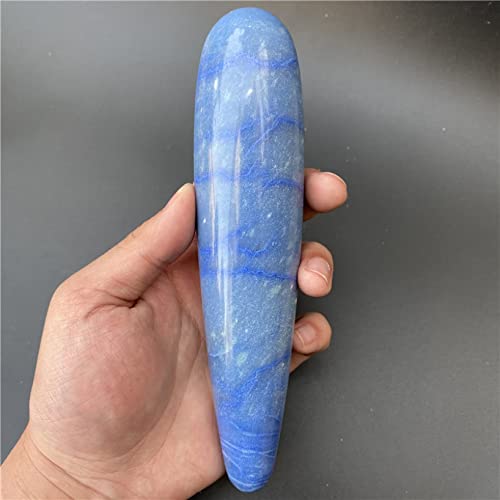 NWPNLXEA Strumento di massaggio raschiante Gua Sha fatto a mano in cristallo di quarzo blu for agopuntura Stick Point Bacchetta da massaggio for gonfiore del viso decorazione della stanza