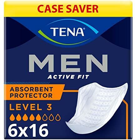 TENA Assorbente di protezione per incontinenza maschile  Men Livello 3 Cartone da 16x6