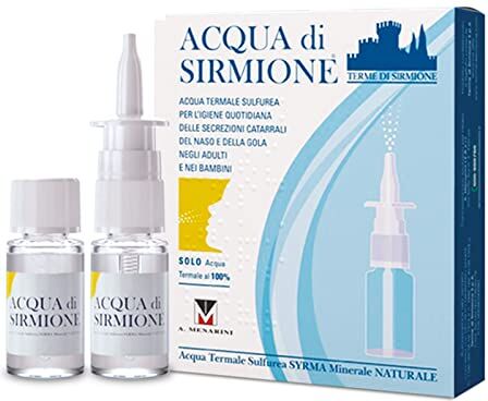 Acqua di Sirmione Ideale per naso chiuso 6 Flaconcini da 15 ml. Può Essere Utilizzata Con Spray Nasale o In Aerosolterapia. Adatto Per Adulti e Bambini