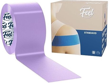 Feel Premium Kinesiology Tape FEEL Nastro kinesiologico di alta qualità, 5 cm x 5 m, impermeabile e 180% elastico, nastro sportivo delicato sulla pelle, dura fino a 7 giorni sulla pelle. Imballaggio riciclato al 100%