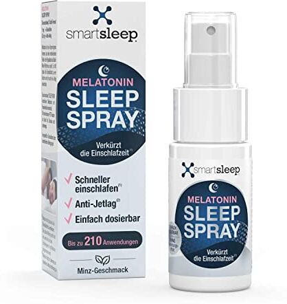 smartsleep ® SLEEP SPRAY I [0,5 mg, 30 ml] – Spray per addormentarsi con passiflora e gusto menta, flacone spray da 30 ml con effetto immediato, prodotto in Germania