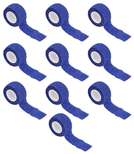 ZJchao 10 pezzi Benda avvolgente autoadesiva multifunzionale, benda sportiva, Benda protettiva a compressione sportiva,Benda coesiva elastica per protezione delle dita 0,98 X 78,74 pollici(Blu scuro)