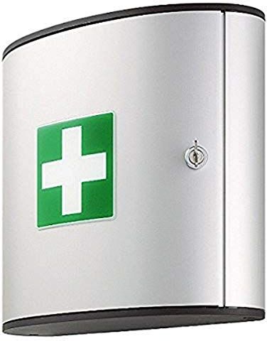 Durable First Aid Box M, cassetta pronto soccorso con serratura, senza contenuto, 302x280x118 mm (LxHxP), argento metallizzato