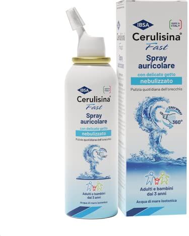 Ibsa Cerulisina Fast   Spray Auricolare Con Getto Nebulizzato. Acqua Di Mare Isotonica Per La Pulizia Quotidiana Dell'orecchio Di Adulti e Bambini