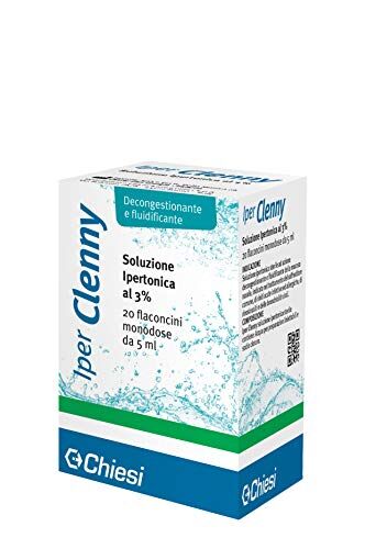 CLENNY , Iper  Soluzione Ipertonica al 3% per Trattamento di Raffreddori, Riniti e Rinosinusiti 20 Flaconcini Monodose da 5ml