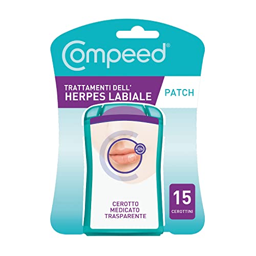 Compeed Cerottini trasparenti per Herpes labiale Sollievo immediato, 15 cerottini