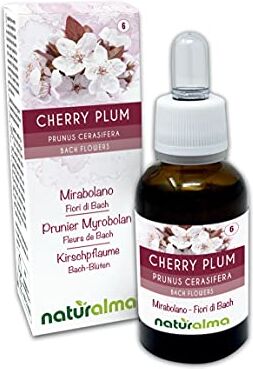 Naturalma Cherry plum o Mirabolano (Prunus cerasifera) Fiori di Bach    n. 6   Gocce 30 ml   Estratto liquido analcoolico   Essenza floreale   Vegano e Senza alcol