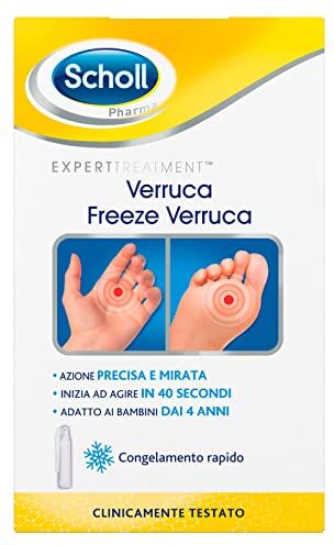 Scholl Freeze Verruca, Trattamento Spray ad Azoto Liquido per la Rimozione di Verruche, Facile da Usare e Adatto ai Bambini, 1 Bomboletta e 12 Applicatori