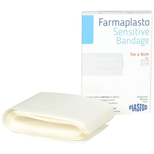 GIMA PLASTOD SPA, Medicazione adesiva da tagliare, estensibile, in tessuto non per pelli sensibili, 1 m x 6 cm, 35855