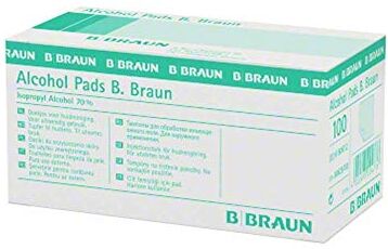 B.Braun Salviette imbevute di alcol per la pulizia della pelle, 32 x 67 mm, 100 pezzi