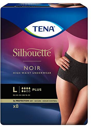 TENA Silhouette Intimo Vita Alta Plus Nero Grande Confezione da 8